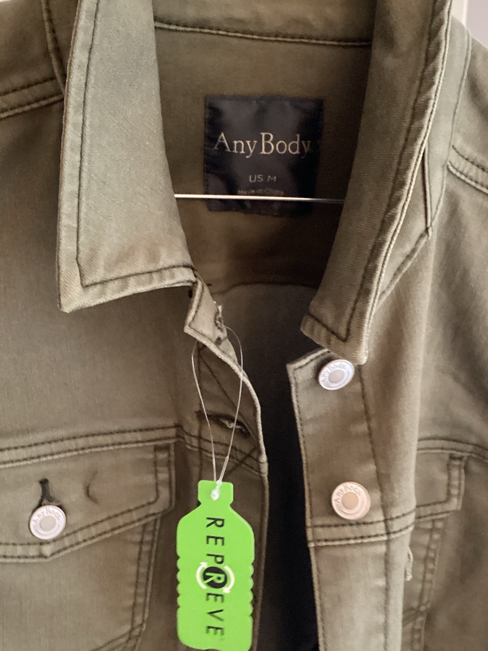 AnyBody Olive Green Button-Front Shirt Jacket - Picture 2 of 3
